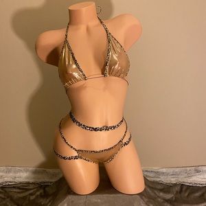 Handmade Gold and Black Woman
Costume Dance Wear Size M